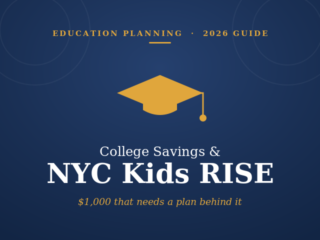 NYC Kids RISE college savings — $1,000 for every NYC kindergartner