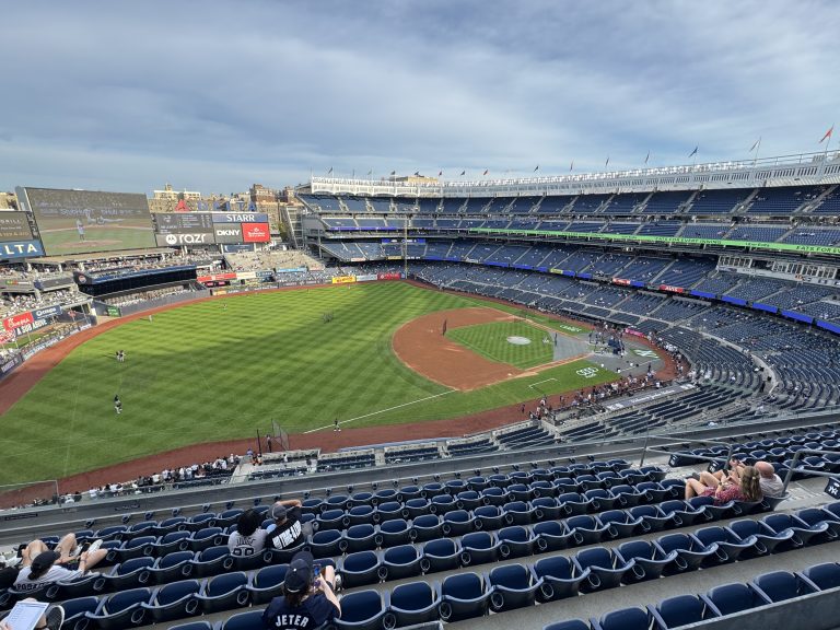 Phillip Chin and his wife at a Yankees game at Yankee Stadium in the Bronx, NY